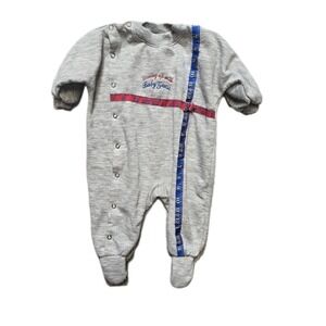 Vintage Baby Guess Romper  Sleepwear  Gray 6-9 Months